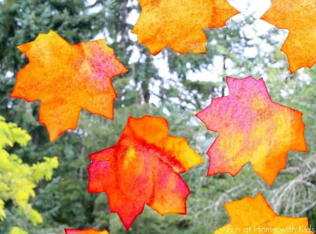 Fall Window Art: Leaf Suncatchers