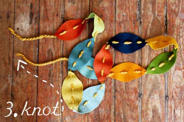 Felt Leaf Garland