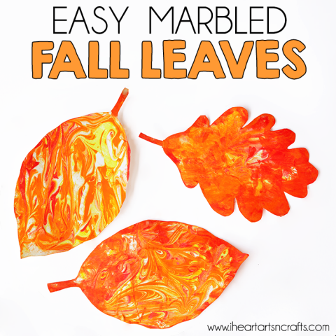 Easy Marbled Fall Leaves