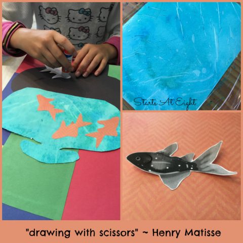 A great homeschool art project: Henri Matisse Art Project ~ Drawing With Scissors Goldfish Still Life
