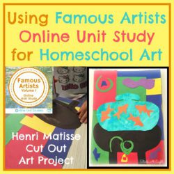 A great homeschool art project from Famous Artists Online Unit Study: Henri Matisse Art Project ~ Drawing With Scissors Goldfish Still Life. Plus try a FREE Lesson!