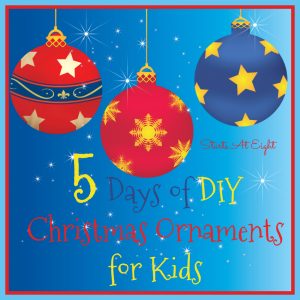 5 Days of DIY Christmas Ornaments for Kids from Starts At Eight. 5 Days of DIY Christmas Ornaments that Kids can make using 5 different types of materials. Use Popsicle sticks to create sleds and stars, yarn to create trees, stars and colorful light bulb ornaments and more!