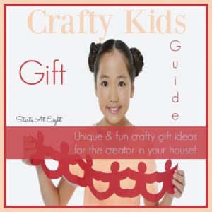 Crafty Kids Gift Guide from Starts At Eight. Unique & fun crafty gift ideas for the creator in your house! For Christmas gifts or birthday gifts. Gifts for boys and gifts for girls! All things crafty!