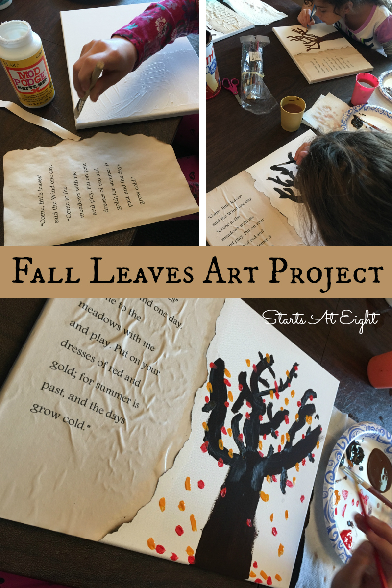 Fall Leaves Poetry Art Project from Starts At Eight