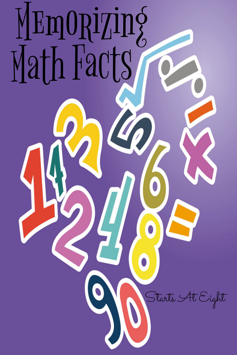 Memorizing Math Facts from Starts At Eight. A list of building block math facts to memorize along with resources to help kids memorize them. 