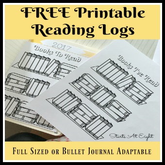 FREE Printable Reading Logs ~ Full Sized or Adjustable for Your Bullet Journal