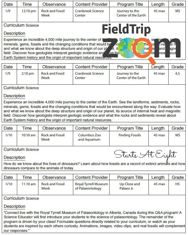 5 Advantages of Middle School Virtual Field Trips from Starts At Eight. 5 Advantages of Middle School Virtual Field Trips ~ PLUS an easy way to find them using FieldTripZoom. They have over 300 programs for all ages!