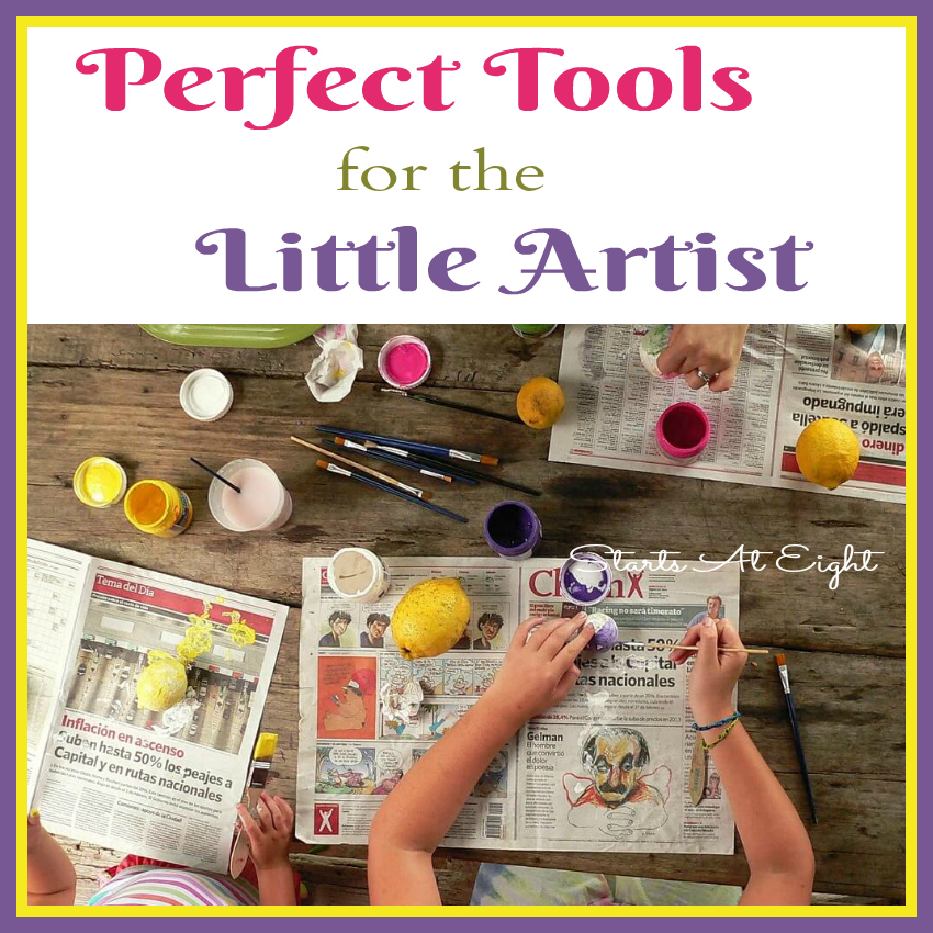 Perfect Tools for the Little Artist from Starts At Eight. Art requires the right tools (Perfect Tools for the Little Artist). Without them, kids can get frustrated quickly.Consider these items for your little ones.