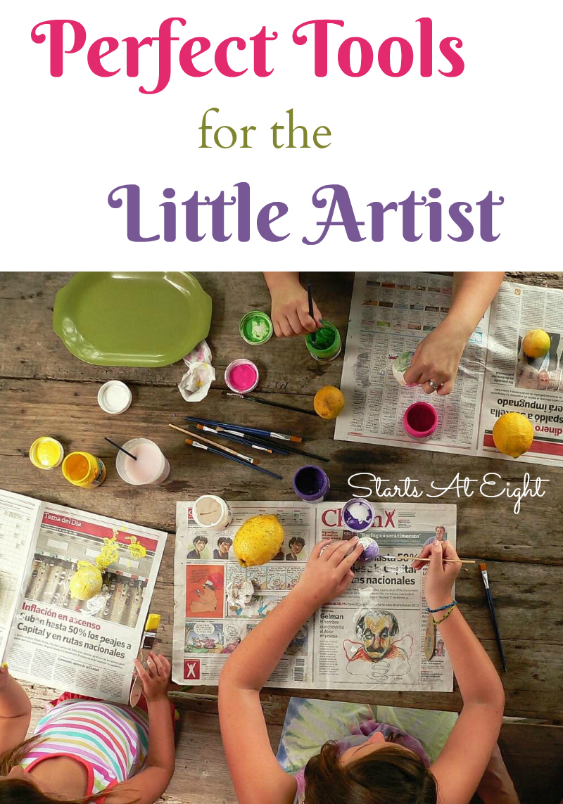 Perfect Tools for the Little Artist from Starts At Eight. Art requires the right tools (Perfect Tools for the Little Artist). Without them, kids can get frustrated quickly.Consider these items for your little ones.