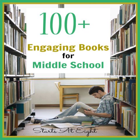 100+ Engaging Books for Middle School from Starts At Eight. 100+ Engaging Books for Middle School is a list of single books as well as series that are reading level and age appropriate for middle school readers.