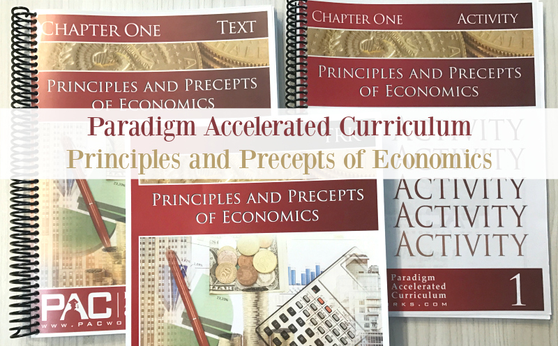 Paradigm Accelerated High School Economics is an easy to implement curriculum that includes test, activities, quizzes, test, and answer key. Give your high school student a solid half credit high school economics curriculum at an affordable price.