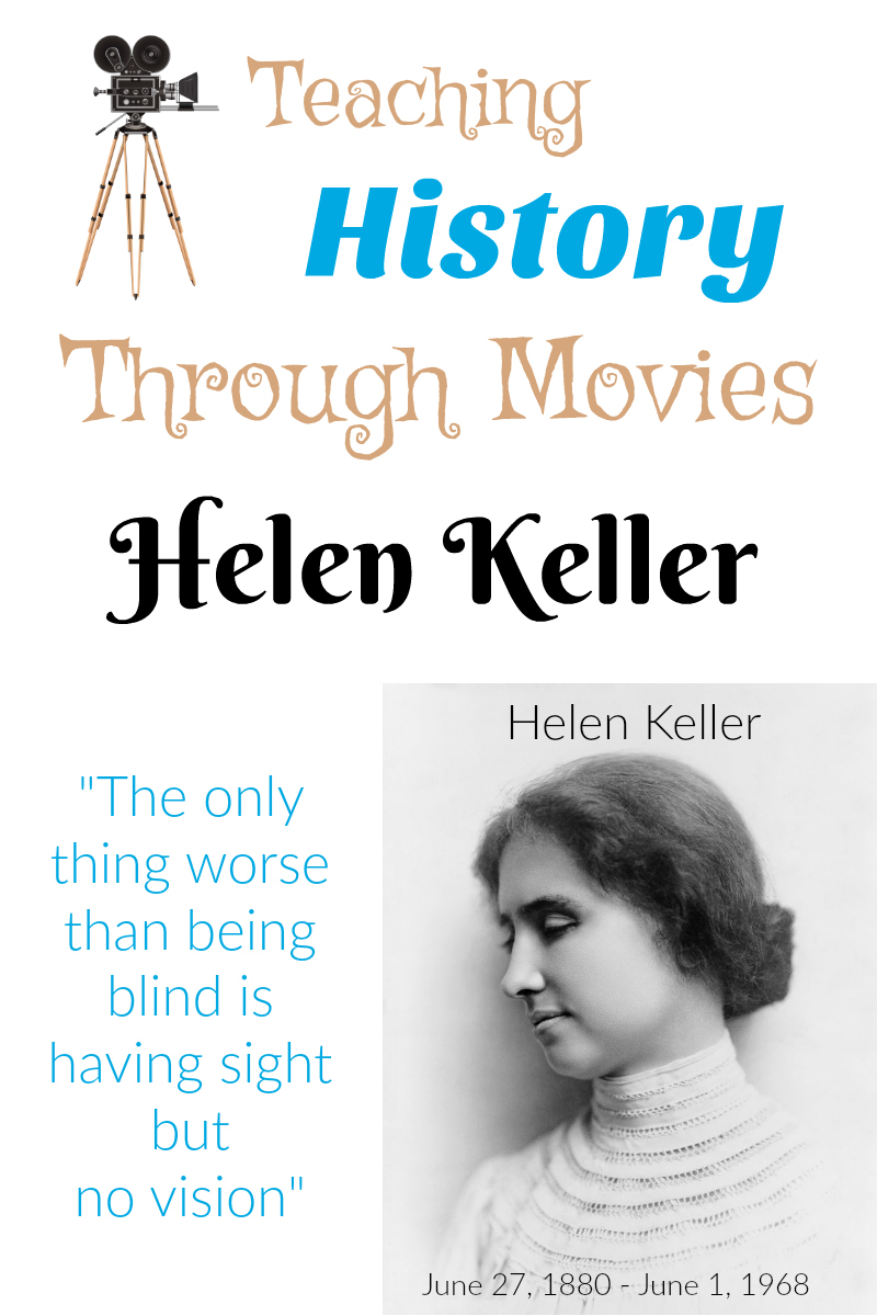 Teaching History Through Movies: Helen Keller offers up not only the movies,but tons of resources to help students learn more about Helen Keller. This includes movies, online resources, books, printables and more! A great homeschool unit study from Starts At Eight!