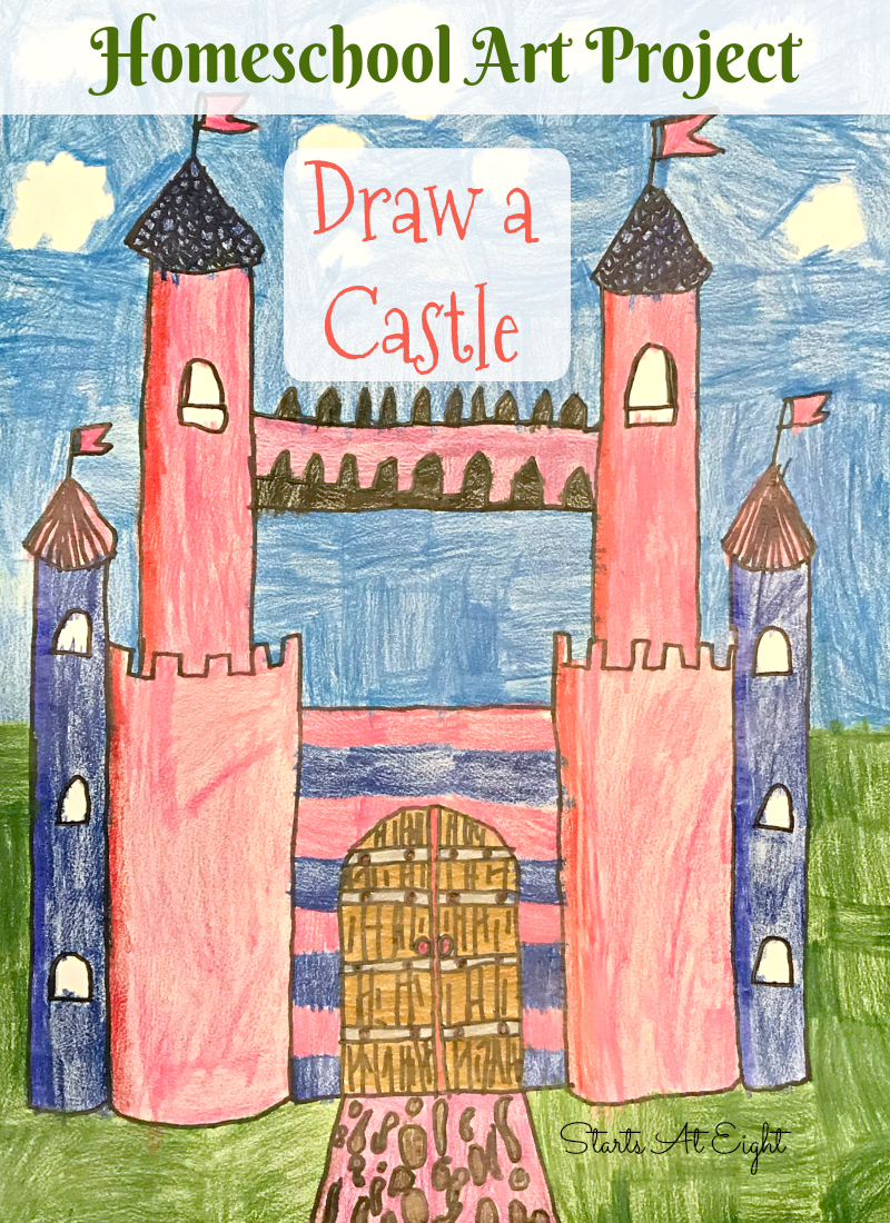Homeschool Art Project: Draw a Castle from Starts At Eight. Use this tutorial to create fun and creative castle projects. 