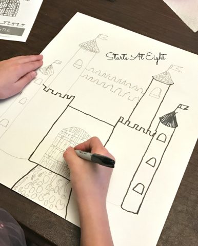 Homeschool Art Project: Draw a Castle from Starts At Eight