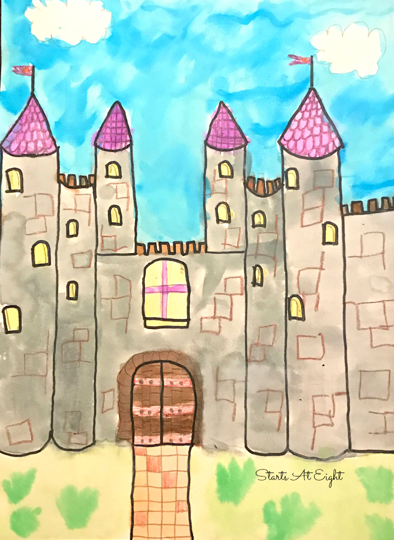 Homeschool Art Project: Draw a Castle from Starts At Eight