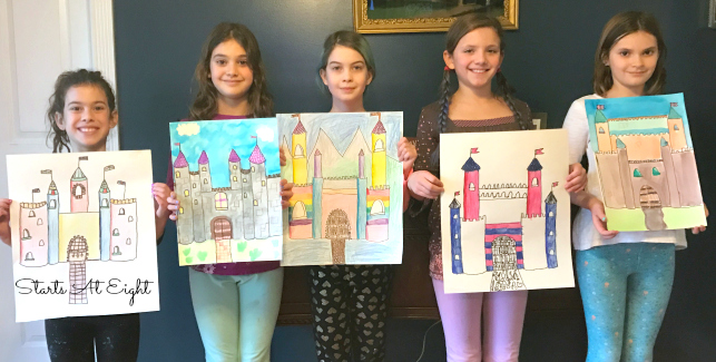 Homeschool Art Project: Draw a Castle from Starts At Eight