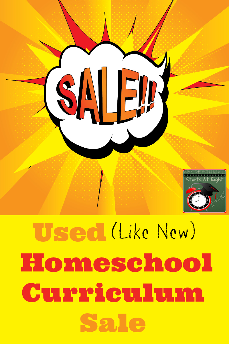 Welcome to my Used (Like New) Homeschool Curriculum Sale. After 11 years it is time to clear out some of our curriculum. Many of these are like new, never written in. The sale will be going on all summer (or until everything is sold)! Be sure to check back in as I will be adding more as I unearth more from the many bins I have been saving!