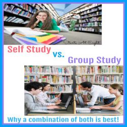 Self Study vs. Group Study from Starts At Eight. Self Study vs. Group Study takes a look at the pros and cons between the two. There are benefits to both that suggest using a healthy mix!