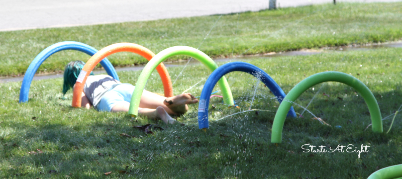 Dollar Store Obstacle Course Ideas from Starts At Eight. Using Dollar Store products we created a super fun and active birthday party with tons of obstacle course ideas put together to create one fun course!