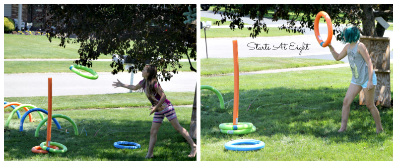 Dollar Store Obstacle Course Ideas from Starts At Eight. Using Dollar Store products we created a super fun and active birthday party with tons of obstacle course ideas put together to create one fun course!