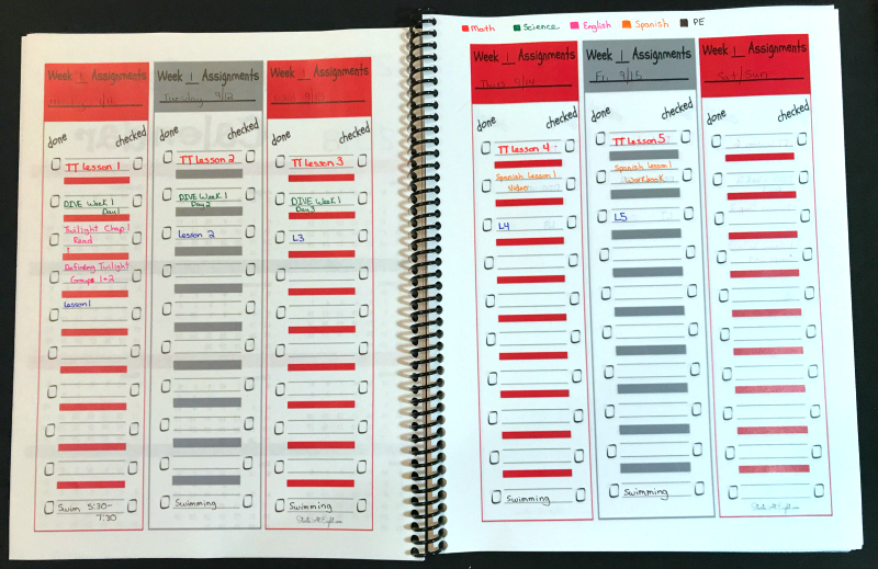 Weekly Assignments Printable Student Planners {Checklist Style} - 3 versions for one low cost!