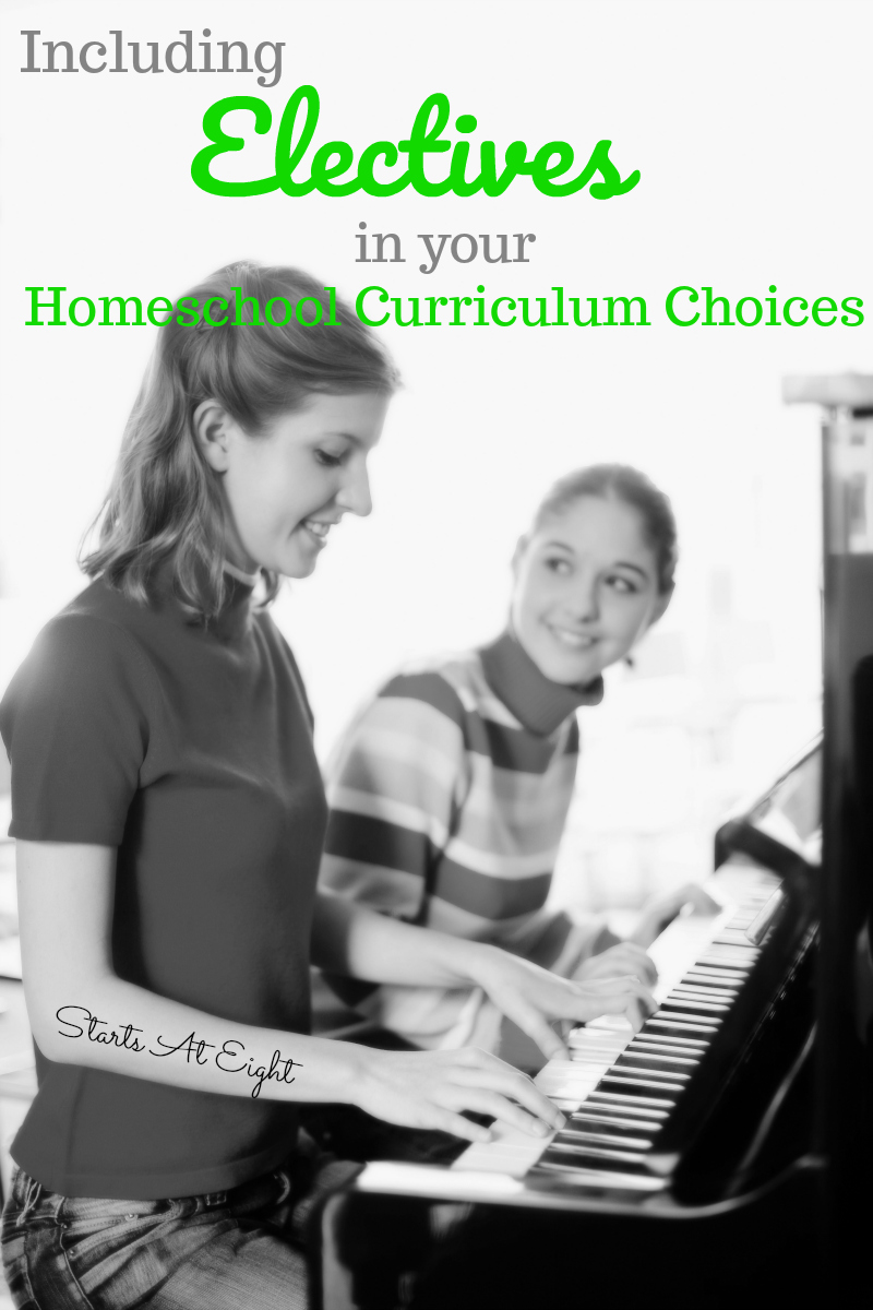 Including Electives in your Homeschool Curriculum Choices from Starts At Eight. Homeschool Buyers Co-op offers a myriad of homeschool curriculum elective choices for kids from K-12 with programs in art, music, foreign language, & more!