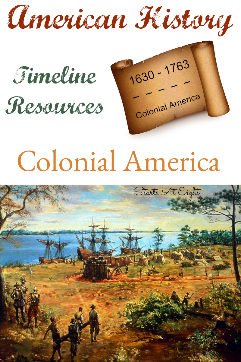 American History Timeline Resources: Colonial America covers early America including the first Thanksgiving and colonies as well as colonial life and the French and Indian War.