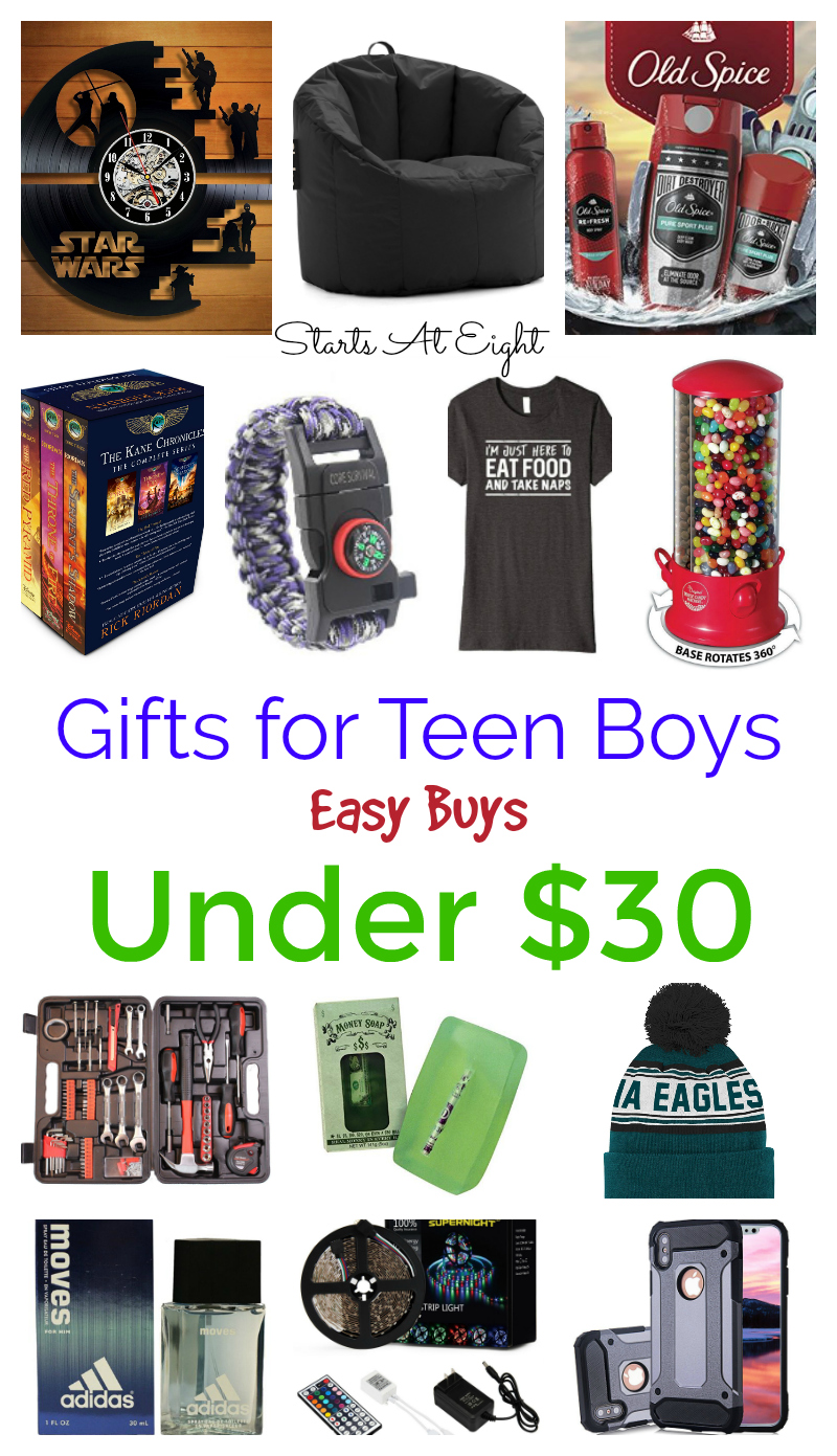 Easy Buys Under $30: Gifts for Teen Boys from Starts At Eight. Pick up something meaningful, enjoyable, and wallet friendly for the teen boy in your life!