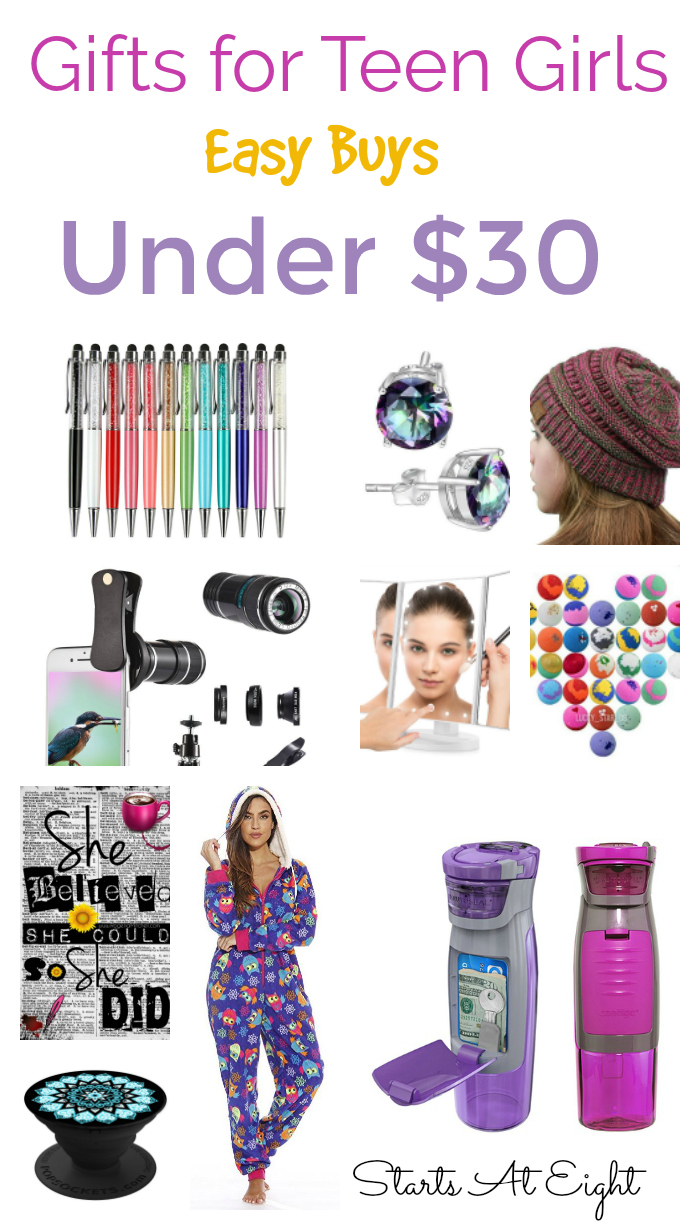 Gifts for Teen Girls: Easy Buys for Under $30 from Starts At Eight: Got teen girls? Granddaughters? Nieces? This is a collection of easy to access, easy to buy gifts for teen girls for $30 or less!