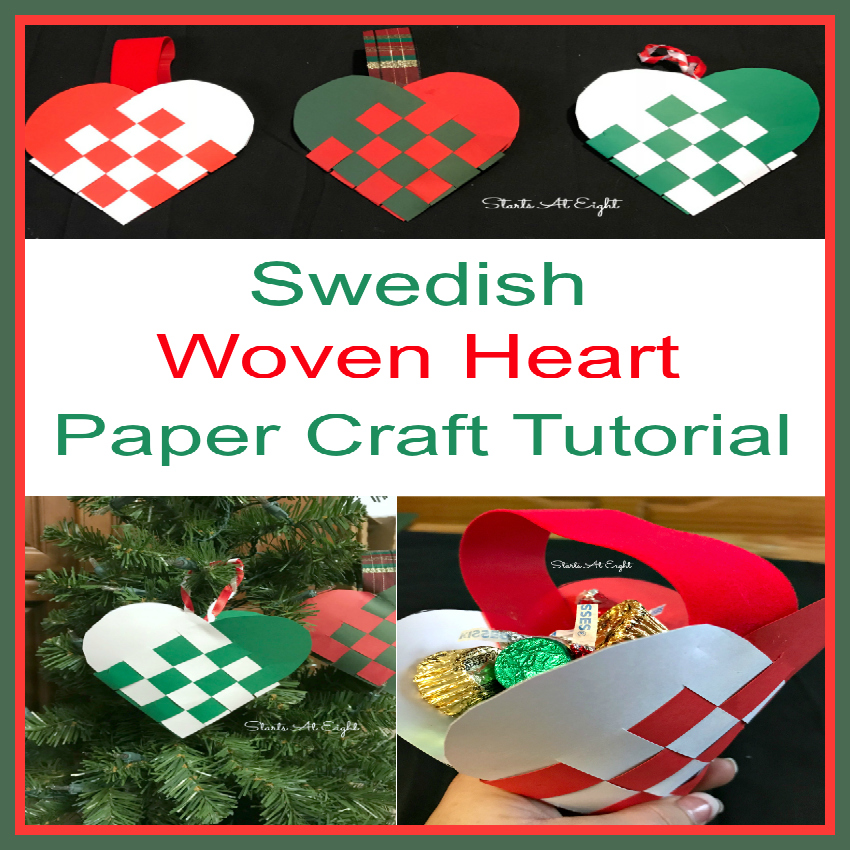 Christmas Crafts: Swedish Woven Heart Paper Craft Tutorial. Grab some card stock, ribbon, scissors, and glue to craft a woven heart basket or ornament.