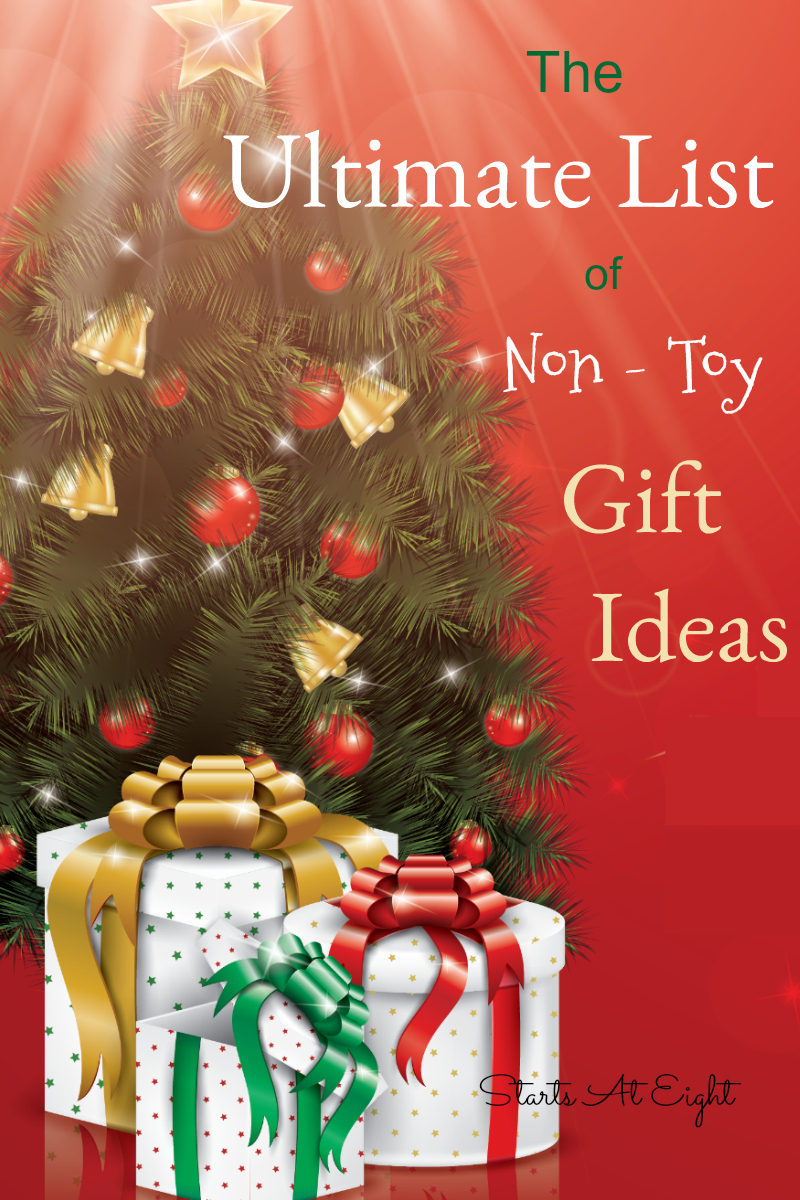 The Ultimate List of Non Toy Gift Ideas from Starts At Eight. Maximize the memories with activity gifts like ice skating or sewing classes, board games, gift cards and family trips and more!