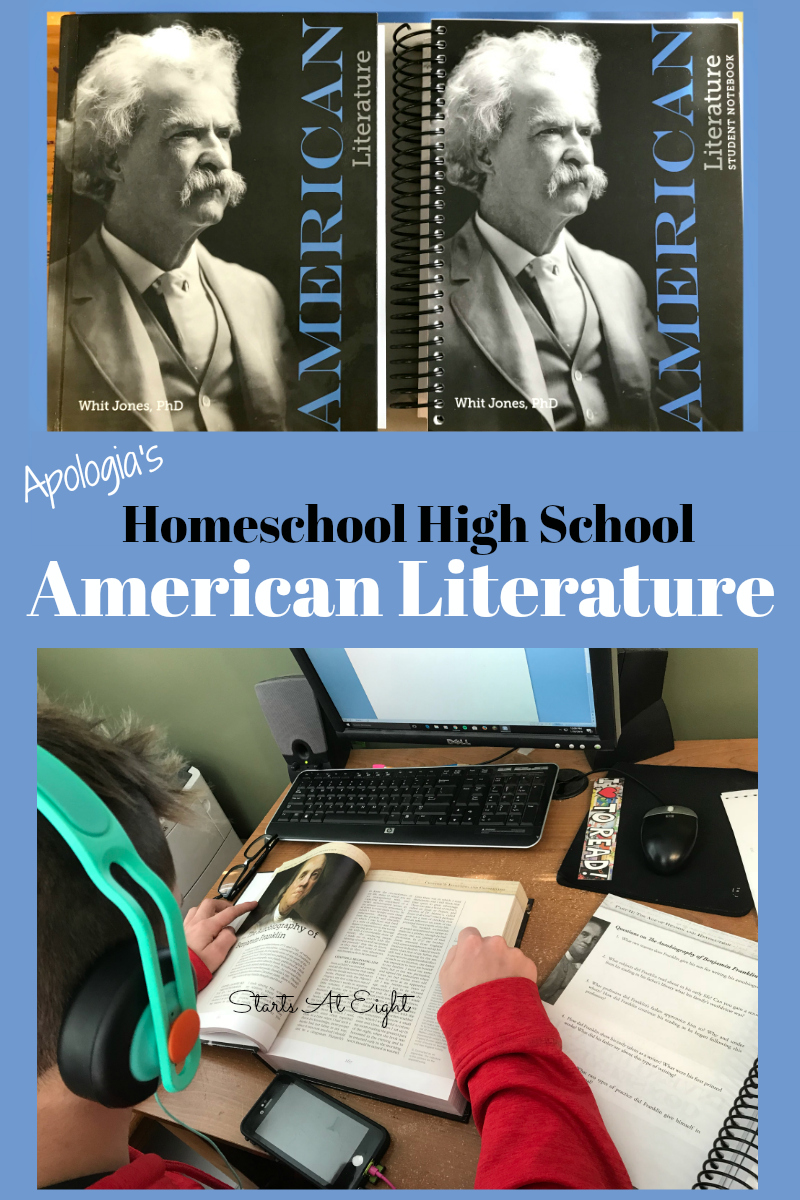 Apologia's Homeschool High School American Literature Review from Starts At Eight. I'd like to introduce you to Apologia's Homeschool High School American Literature curriculum which is a full year of American Literature for High School.