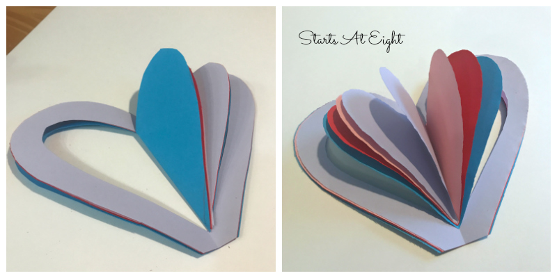 DIY Valentine: Paper Heart Books from Starts At Eight are fun and easy to create and offer a variety of creative variances to alter colors and length of book.