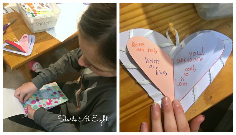 DIY Valentine: Paper Heart Books from Starts At Eight are fun and easy to create and offer a variety of creative variances to alter colors and length of book.