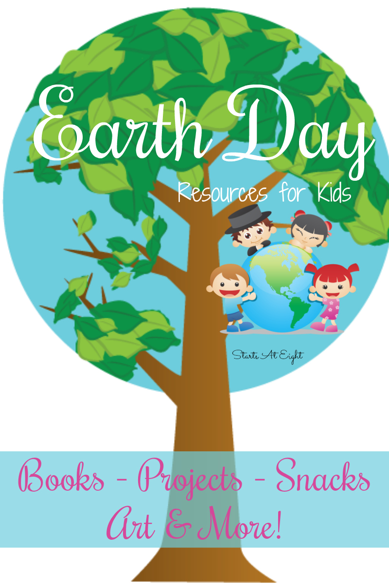 Earth Day Resources for Kids from Starts At Eight. This mega list of earth day resources includes books, printables, activities, crafts, snacks, and service projects to help kids learn about the earth and how they can help preserve it!