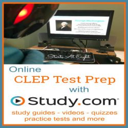 Online CLEP Test Prep with Study.com from Starts At Eight. Study.com makes it easy for students to earn college credit by helping with CLEP Test Prep via their online program, They offer study guides, practice tests and more!