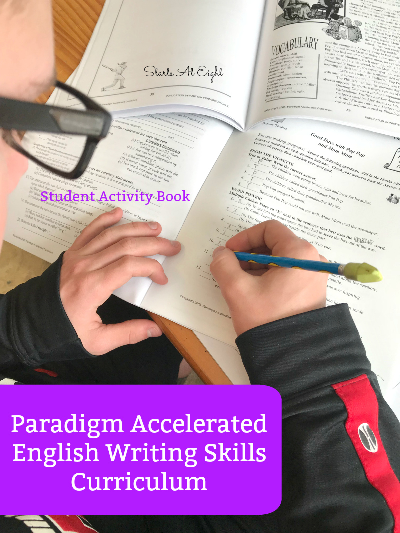 Help for Teaching Homeschool High School Writing Skills is as easy as picking up Paradigm Accelerate Curriculum's High School Writing Course: English Writing Skills. It's easy to implement, self-directed and affordable!