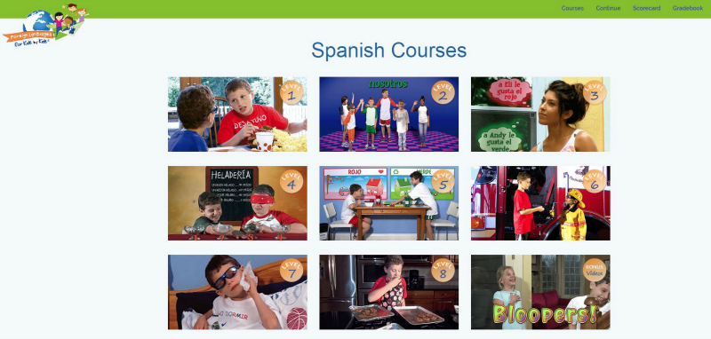 Spanish for Kids: A Foreign Languages for Kids by Kids® Review from Starts At Eight. This is an interactive Spanish program for kids that includes immersion videos, quizzes, flashcards, student workbooks, word stickers, teacher's guides and more. Perfect for homeschool kids of all ages!