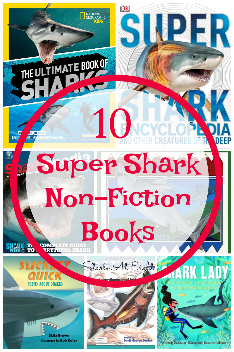 This Super Shark Books Collection consists of books we have loved throughout the years as my son has grown from toddler to teen. Shark fiction, shark non-fiction, comics, poetry and more. If you have a shark lover you will want to Pin this one for later!