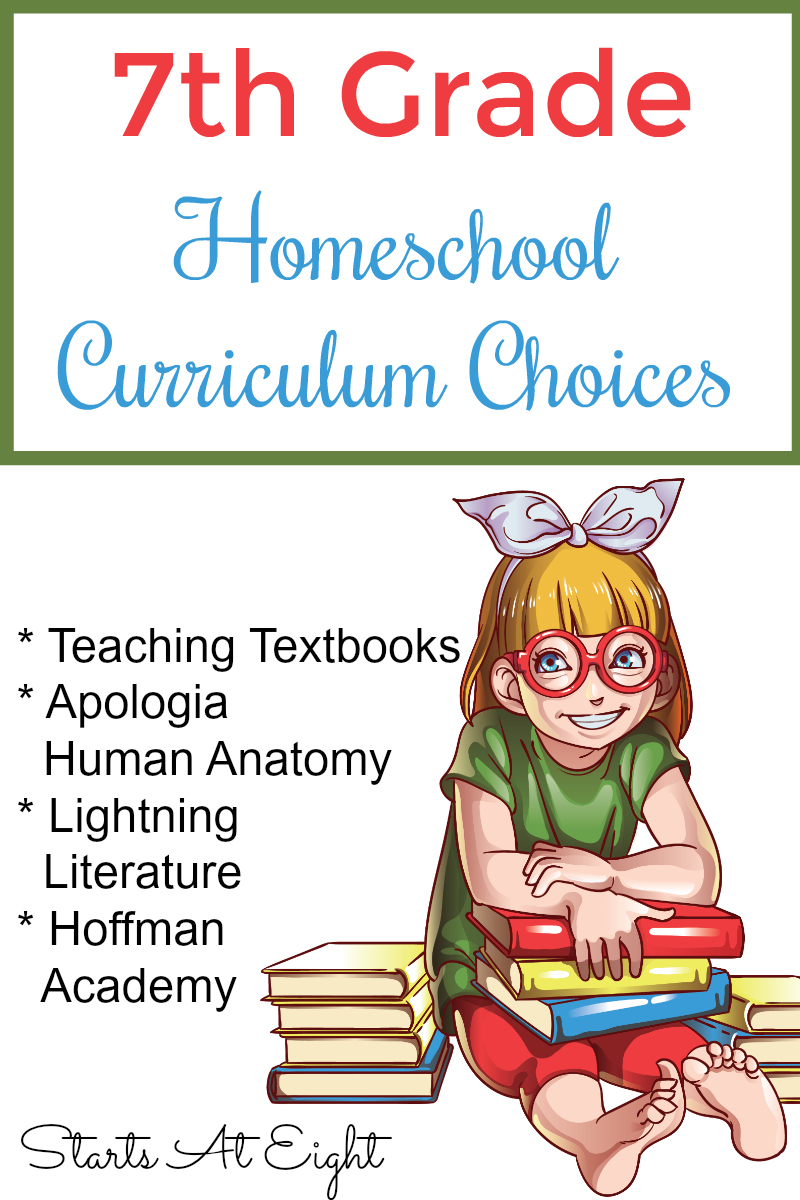 7th Grade Homeschool Curriculum Choices 2018-2019 from Starts At Eight. This is our 3rd round of 7th Grade Homeschool Curriculum. We have old loves like Teaching Textbooks and Lightning Literature and new stuff such as our Timeline Based American History.