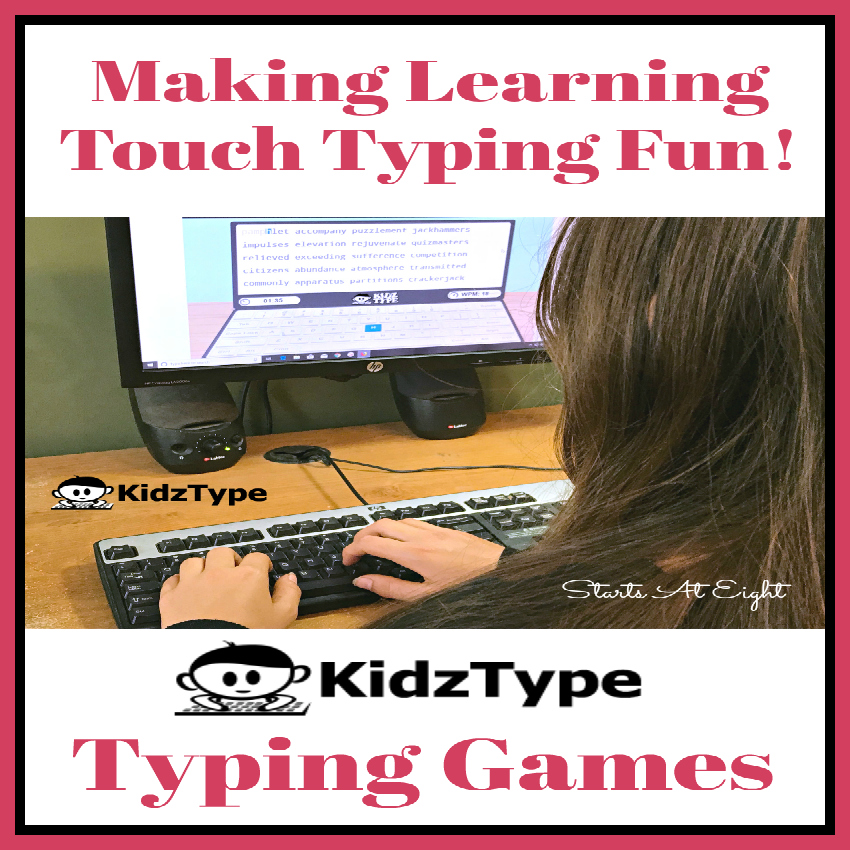 KidzType Typing Games make learning touch typing fun! This is a free site that uses a step by step process, fun cartoons, and games to help kids learn to type. Review by Heidi at Starts At Eight.