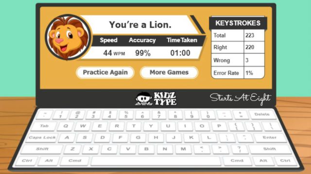 KidzType Typing Games make learning touch typing fun! This is a free site that uses a step by step process, fun cartoons, and games to help kids learn to type.