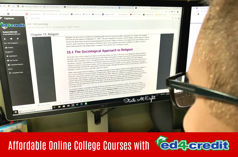 Affordable Online College Courses. You can earn college credit without breaking the bank with Ed4Credit's online college courses. No hidden fees, everything is included, sign up, take a course, and transfer the ACE Credit.