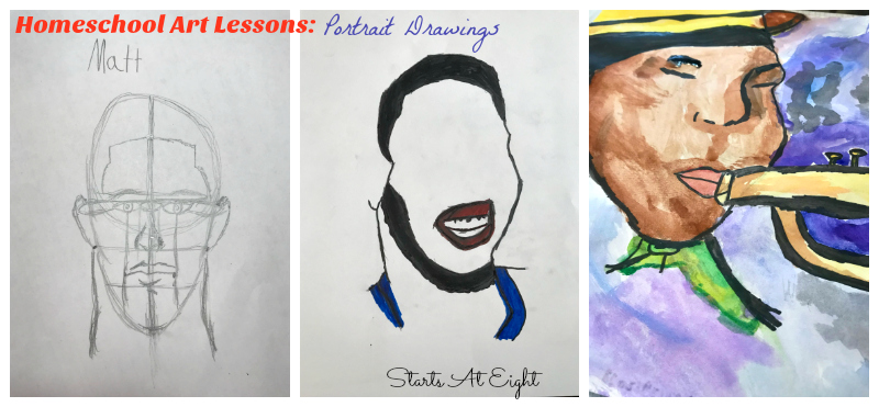 Homeschool Art Lessons: Portrait Drawings. Sparketh offers a variety of art courses including both technique and project courses as well as themed tracks. A Sparketh Review from Starts At Eight