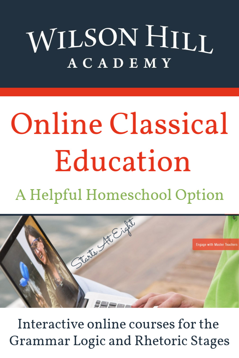 Online Classical Education with Wilson Hill Academy is a simple way to get support for providing a classical education at home. With highly involved teachers in such subjects as Latin, mathematics, history, and more.