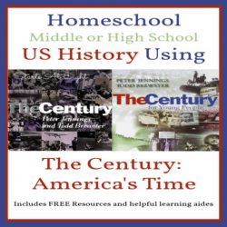 Homeschool Middle or High School US History Using the Century: American's Time. This is a US History course using inexpensive resources that includes free printables and ideas for adding in geography and a timeline. - from Starts At Eight