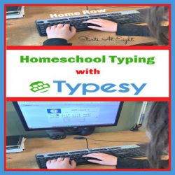 Homeschool Typing with Typesy offers a comprehensive online touch typing program that uses video lessons, computer typing exercises, and fun games to teach basic and advanced touch typing skills. It also offers homeschool parents easy control and monitoring of their child's progress.