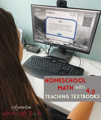 Homeschool Math with Teaching Textbooks 4.0 is math made easy. Online, interactive, independent, auto-graded, and so much more! A review from Starts At Eight.