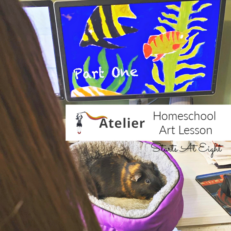 Middle School Online Art Curriculum from Atelier Homeschool Art by Arts Attack offers video-based art instruction for homeschoolers. A review from Starts At Eight