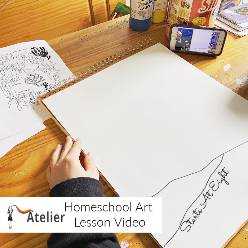 Middle School Online Art Curriculum from Atelier Homeschool Art by Arts Attack offers video-based art instruction for homeschoolers. A review from Starts At Eight